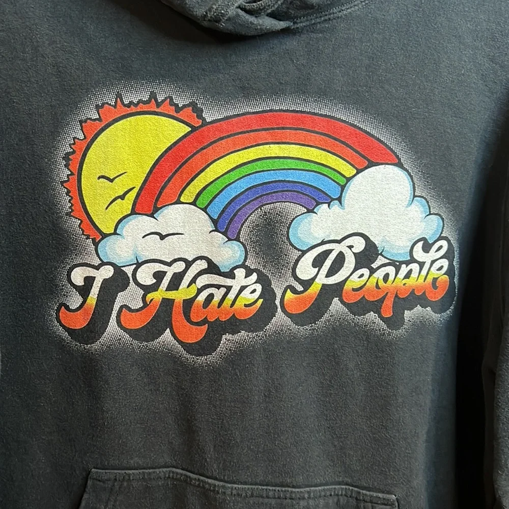 “I Hate People” Black Sweatshirt - Picture 2 of 9